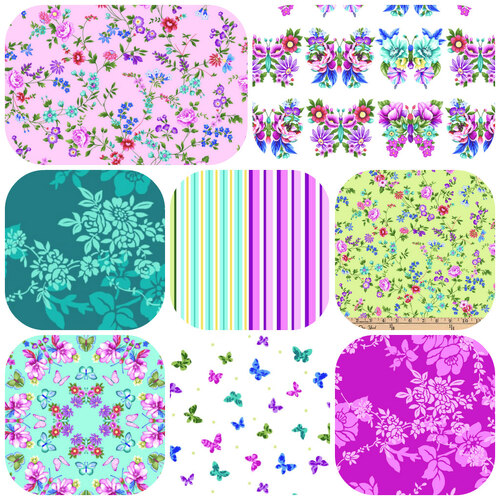 Sweet Perfume Floral Butterfly Fat Quarter Bundle