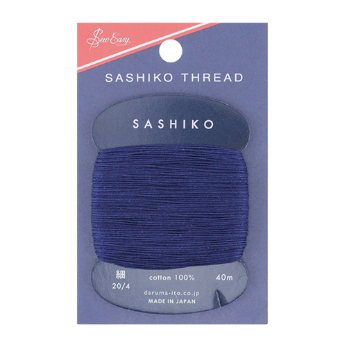 Sashiko Thread Thin 40m Card Navy 215