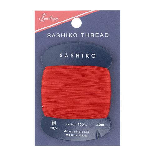 Sashiko Thread Thin 40m Card Red 213