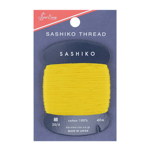Sashiko Thread Thin 40m Card Yellow 204