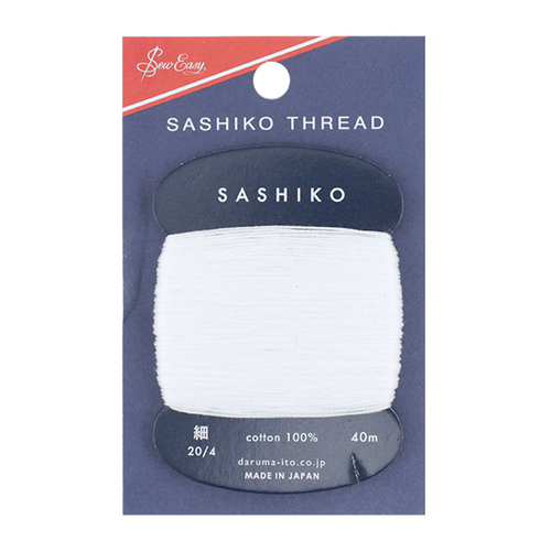 Sashiko Thread Thin 40m Card White 202