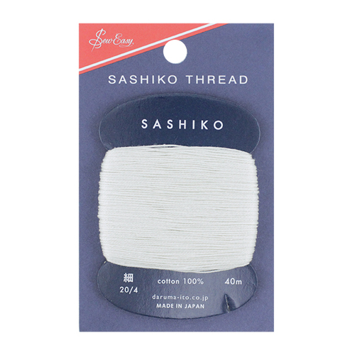 Sashiko Thread Thin 40m Card Off White 201
