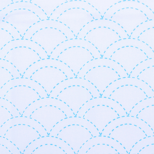 Sashiko Cloth White Scallop Wave 1