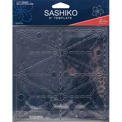 Sashiko Template 6" Hemp Leaf 006