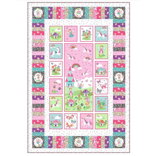 Daydream Fairy Unicorn Wall Hanging / Quilt Kit with Backing