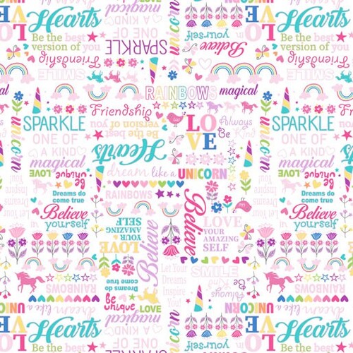 Unicorn Magic Pearlescent Words White 9804-09