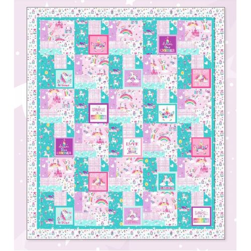 Unicorn Magic Rainbow Dreams Quilt Kit