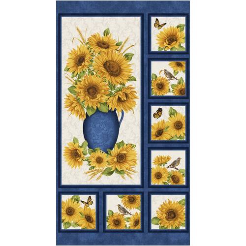 Accent on Sunflowers Quilt Cot Wall Panel 10211-55