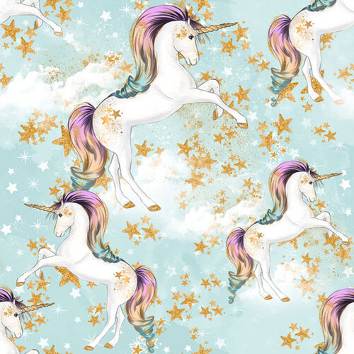 Rainbow Unicorns Magical Stardust Blue 9013-05