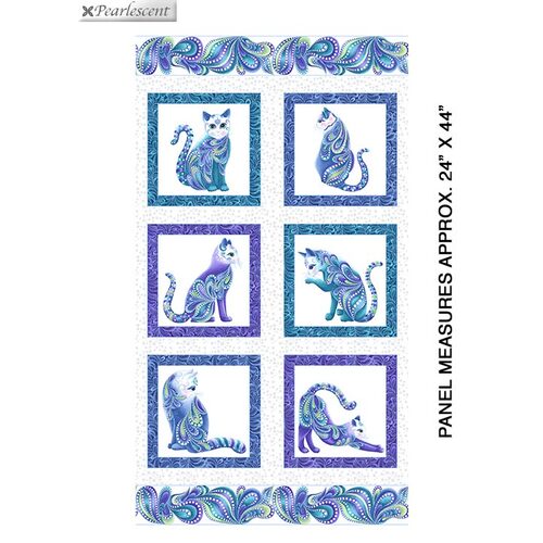 Cat-I-Tude Singing Blues Panel White10260P-09