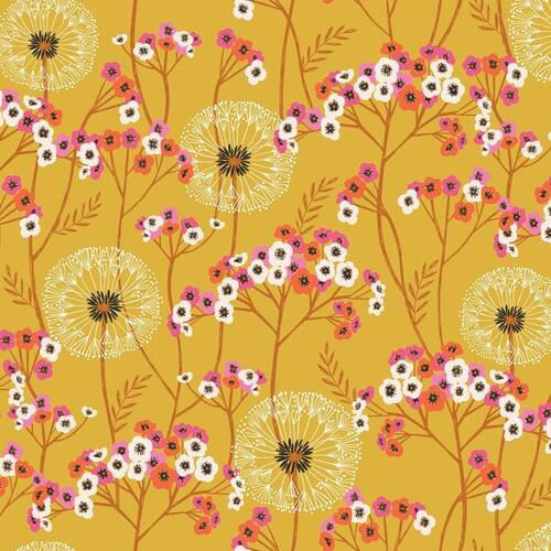Aviary Dandelions Floral Yellow 1726