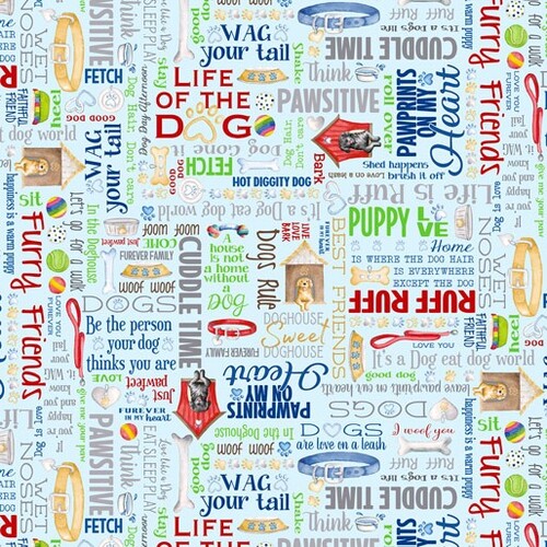 Think Pawsitive Dog Words Blue 9731-05