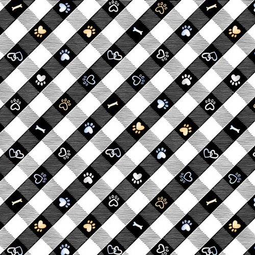 Think Pawsitive Dogs Plaid Black 9728-12