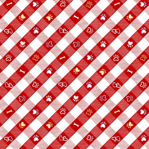 Think Pawsitive Dogs Plaid Red 9728-10