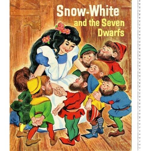 Disney Snow White 7 Dwarfs Story Time Quilt Panel 0143C