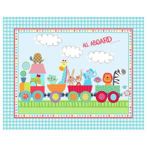 All Aboard Baby Train Novelty Quilt Panel