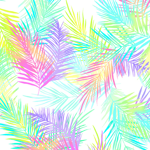 Tropical Breeze Island Palm Leaves White 9723-09