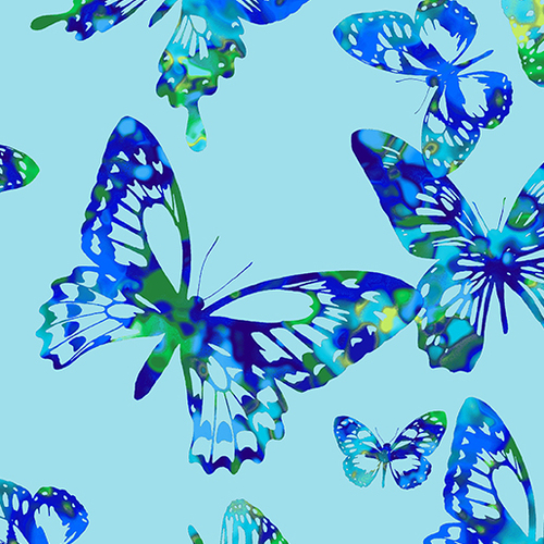 Tropical Breeze Aloha Butterflies Turq 9717-84