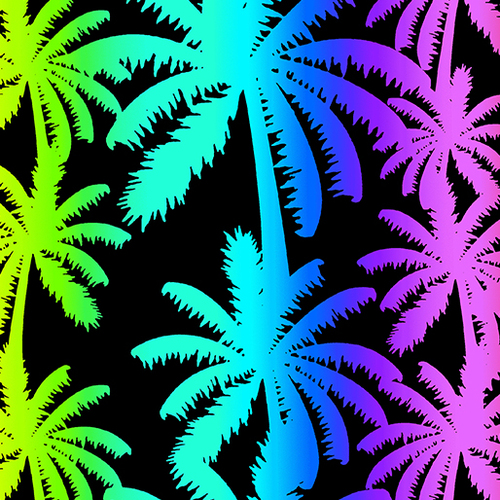 Tropical Breeze Palm Trees Black 9716-12