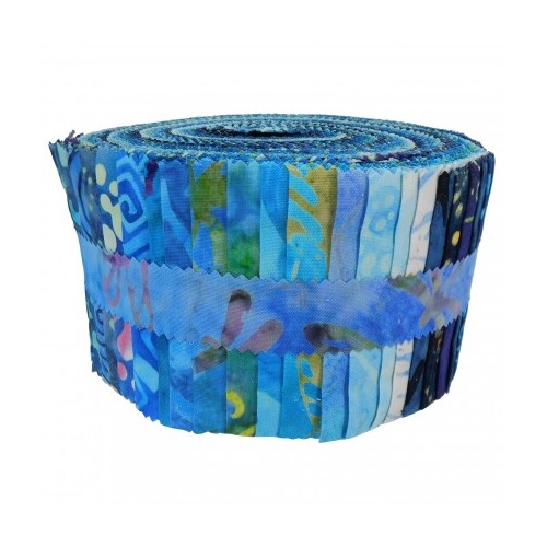 Java Batik Blues Fabric Jelly Strips