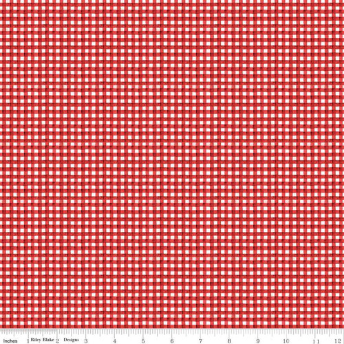 Hungry Animal Alphabet Gingham Red C10187