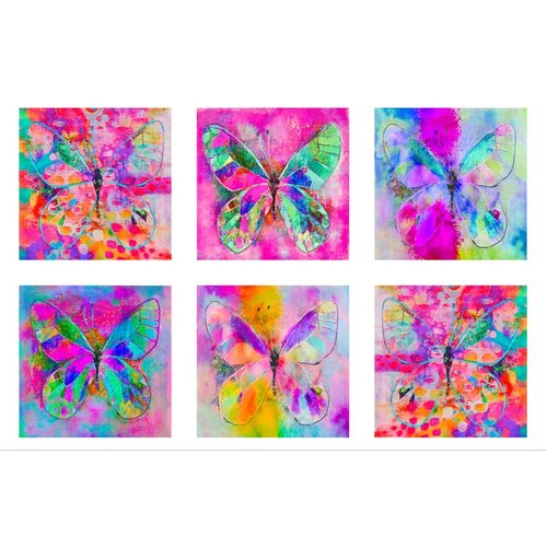 Butterfly Dreams Digital Watercolour Blocks Panel