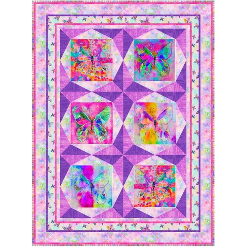 Butterfly Dreams Digital Quilt Kit Purple Pink