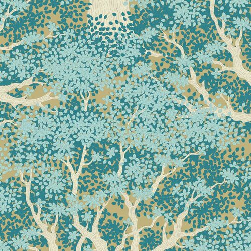 Tilda Woodland Juniper Teal Trees 100298