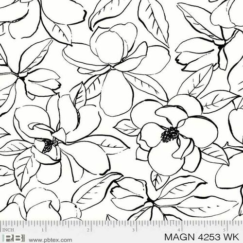 Magnolia Sketched Flowers Ivory 4253 WK
