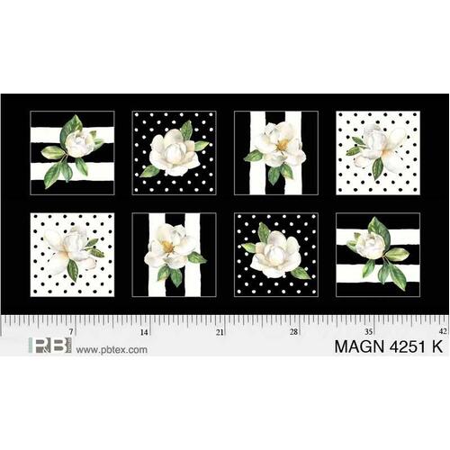 Magnolia Flowers Blocks Panel 4251 K