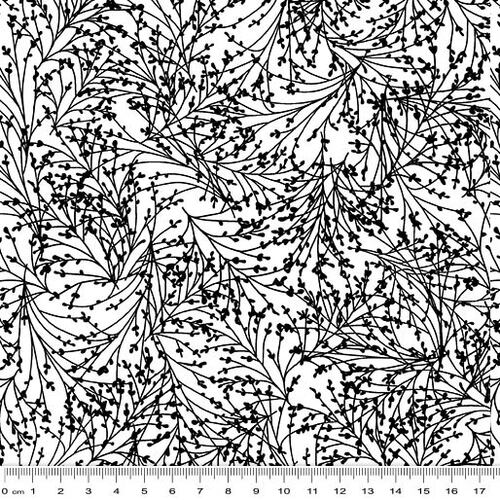Night & Day Tossed Sprigs White/Black 10407-99