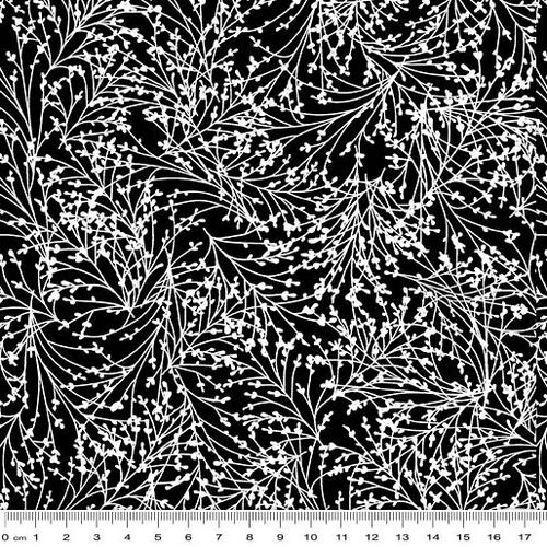 Night & Day Tossed Sprigs Black/White 10407-90