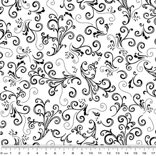 Night & Day Jewelled Scroll White/Black 10408-99
