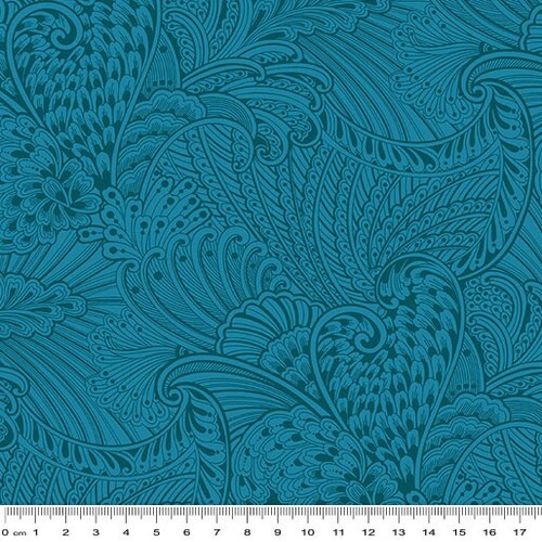 Peacock Flourish Oppulence Tonal Dk Teal 10232-85