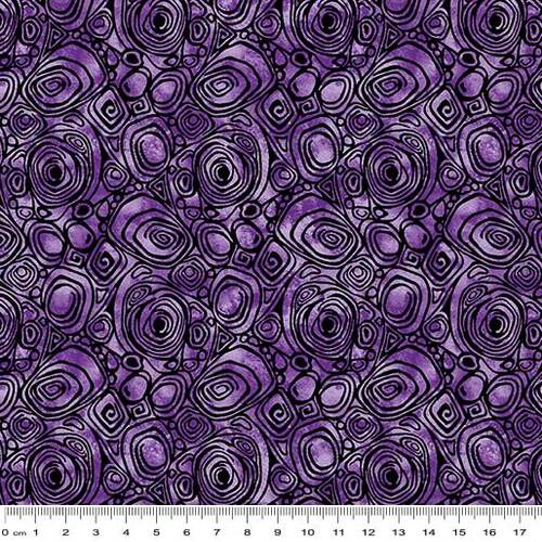 Peacock Flourish Rounded Squares Purple 10234-64