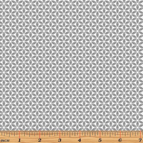 Words to Quilt By Geo Flowers Grey 6978-13