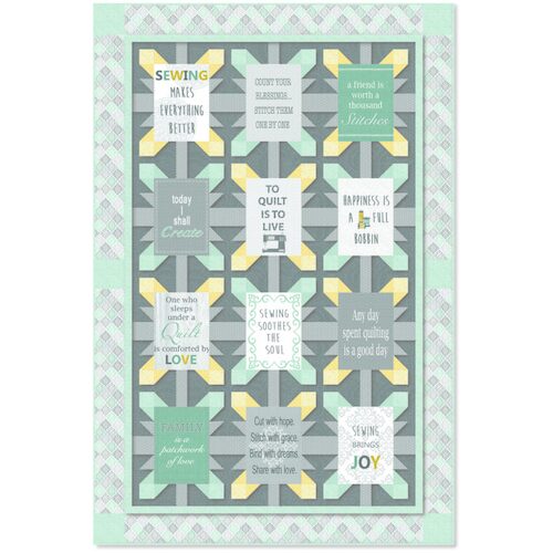 Words to Quilt By Full Bobbin Quilt Kit