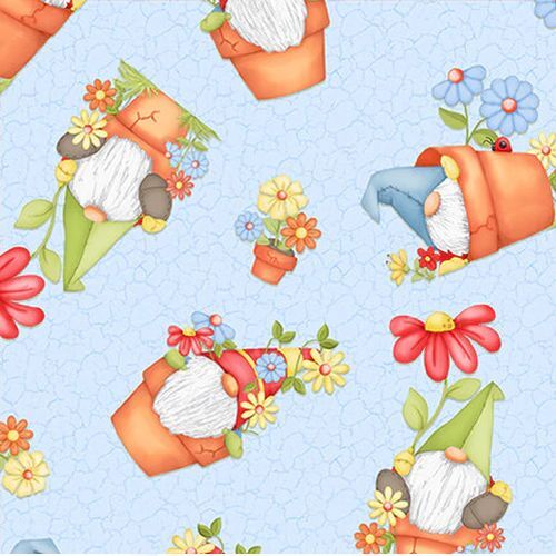 Gnome is Gnomes Clay Flower Pots Blue 9446-11