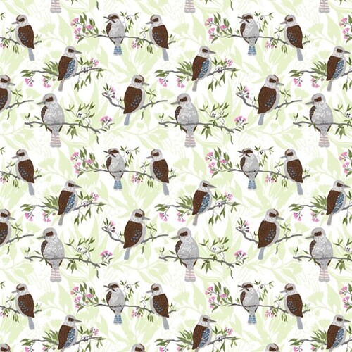 Aussie Feathered Friends Kookaburras Green A1