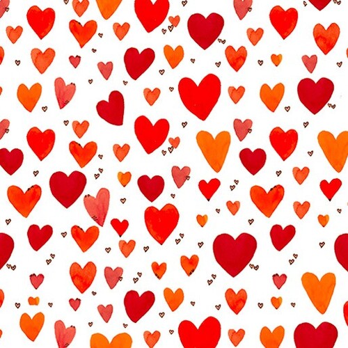 It's Raining Cats and Dogs Playful Hearts Coral 336-34