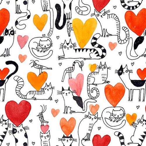It's Raining Cats and Dogs Hearts Coral 335-34