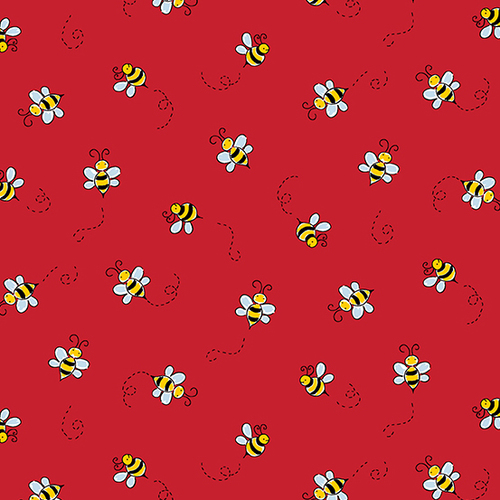 Bumble Bees Buzzing Red A-9715-R