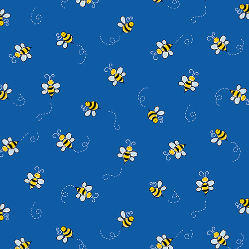 Bumble Bees Buzzing Blue A-9715-B