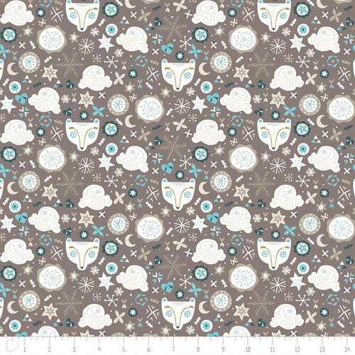 Fabric Remnant-Snowfall Woodlands 84cm