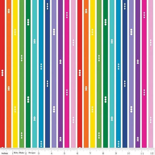 Create Colour Me Happy Stripe C9802-WHITE