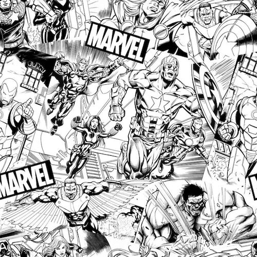 Licensed Marvel Avengers Sketch Superhero