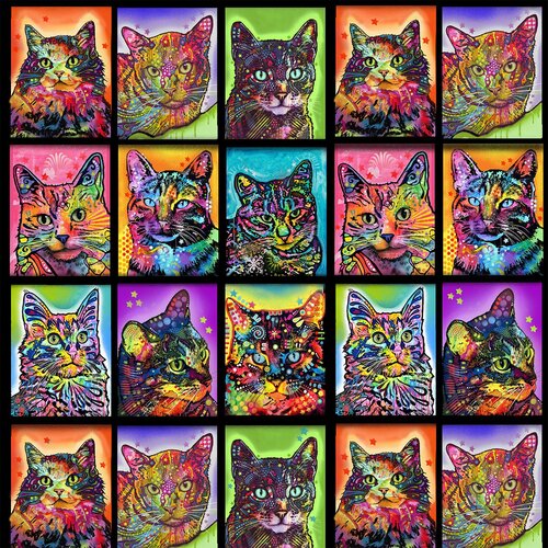 Crazy For Cats Kitty Warhol Blocks 10240