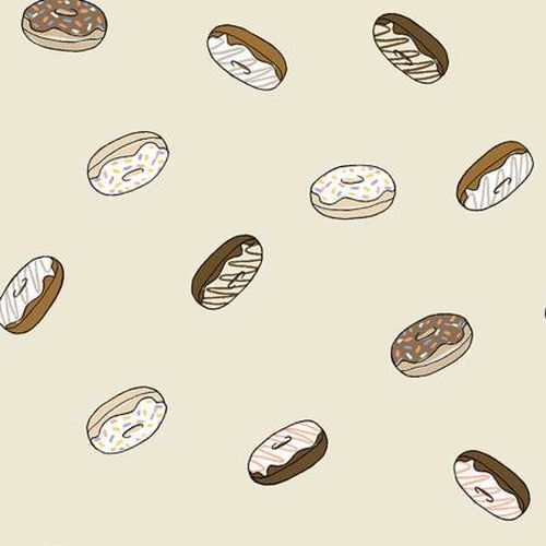 Coffee Lovers Tossed Donuts Khaki 2553-11