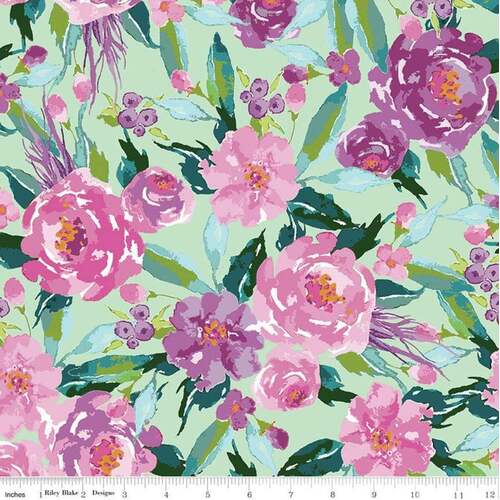 Hampton Garden Floral Main Mint 9440
