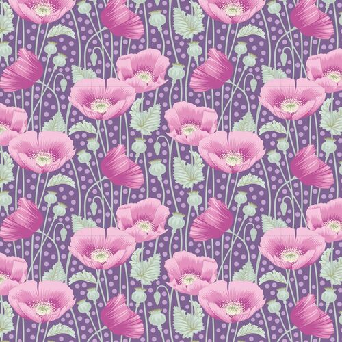 Tilda Gardenlife Poppies Lilac 100306